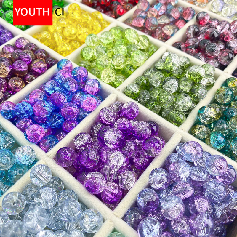 10m Glass Beads, Explosion Beads, Ice Cracked Glass Beads, Bracelets, Loose Beads, Handmade DIY Bracelets, Jewelry Beads