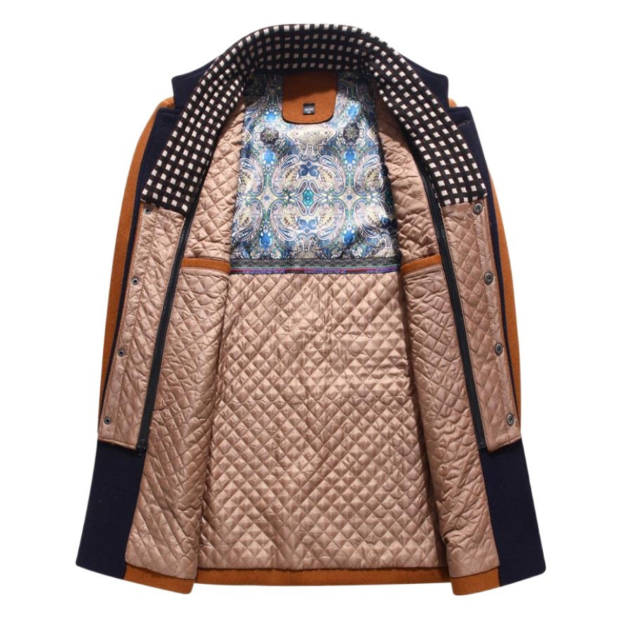 2023 abrigo de comercio exterior transfronterizo otoño e invierno abrigo de lana para hombre abrigo de cuello de bufanda engrosada abrigo de hombre