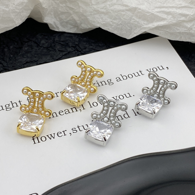 Cute geometric square universal elegant fashionable earrings with…