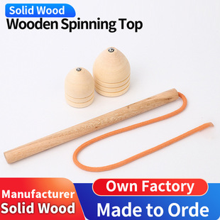 Wooden Spinning Top Toy Classic Wood Gyroscope for Kids Adul