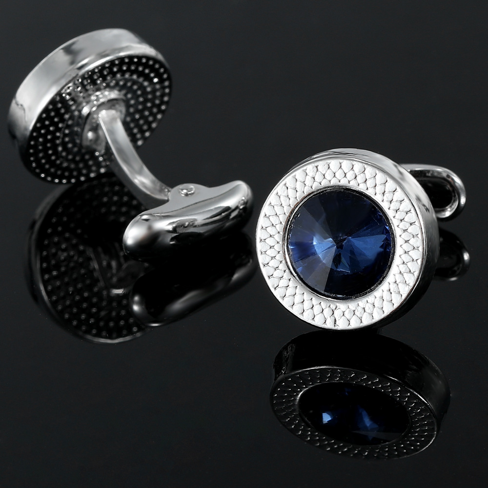 new cufflinks fashion French diamond men's cufflinks hot sale source laser engraving accessories_voghion.com
