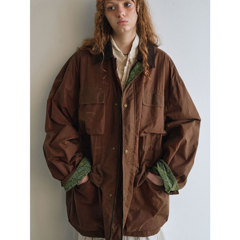 [Timeless] New Product, Non-Washable, Dry Cleanable, Ironable, Vintage Distressed Oil Wax Barn Jacket V9610