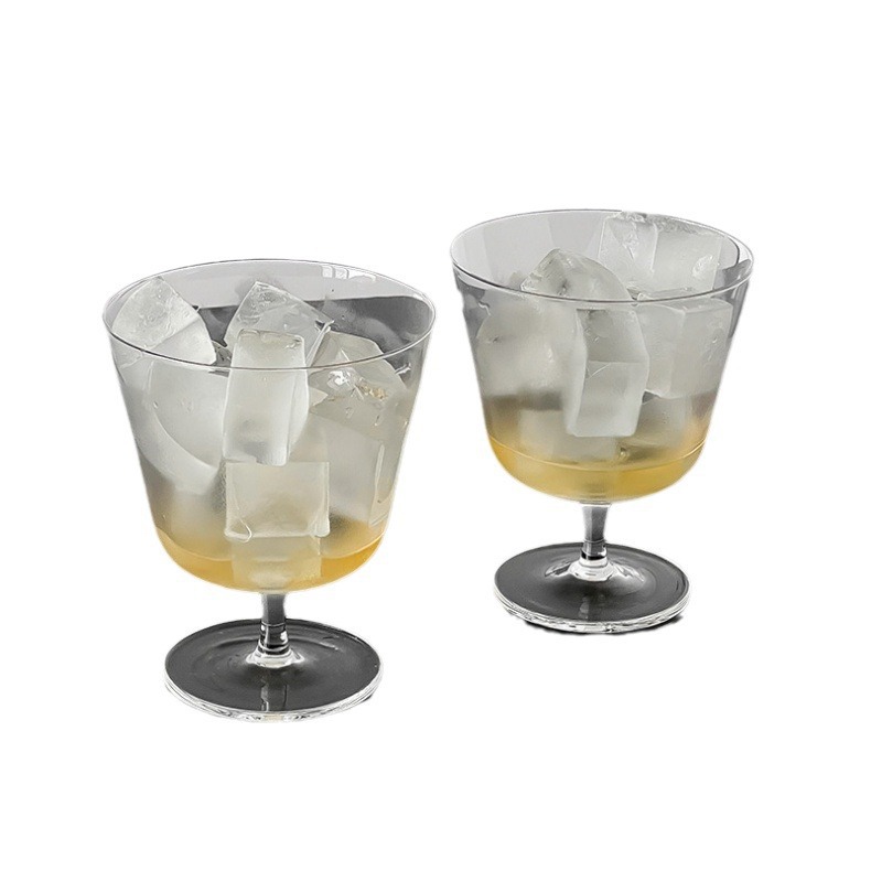 Inswind Ice American latte taza de café ultra delgada taza de cóctel de pie baja taza de vidrio transparente taza de bebida fría taza especial