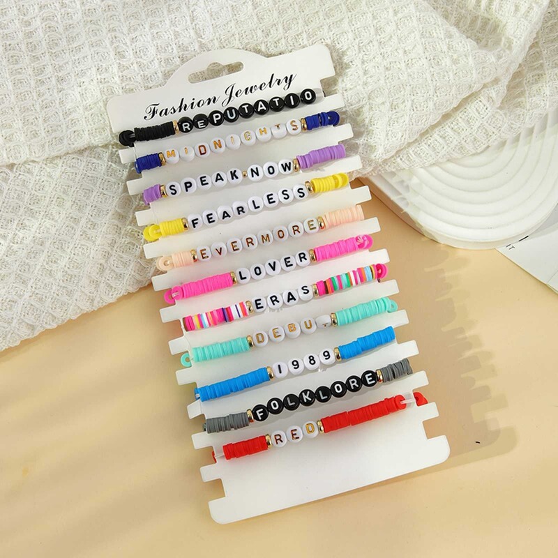 Cross-border Taylor Swift Powder Soft Ceramic Letter Rice Bead Bracelet Bohemian Bracelet swiftie Bracelet