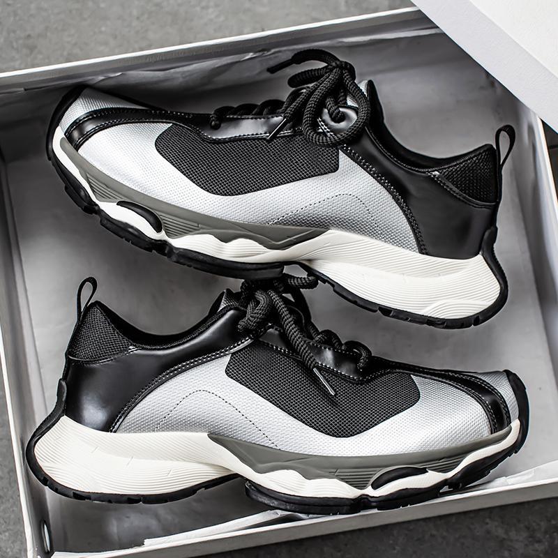 YH001 tendencia nuevo nicho de corte bajo suela gruesa malla transpirable zapatos deportivos casuales al por mayor zapatos de hombre