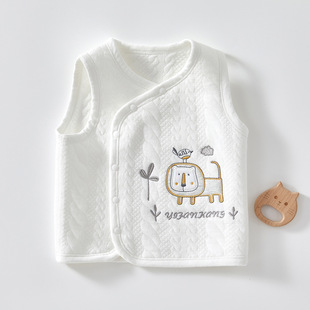 Baby Vest Spring Autumn and Winter Baby Boys and Girls Three-Layer Cotton Warm Vest Newborn Children Waistcoat Outer Waistcoat