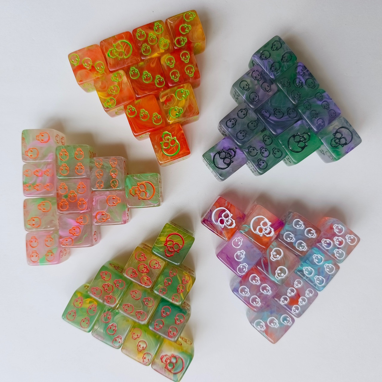 D6 Warhammer Death Guard Skull 6-Sided Dice Acrylic Halloween Cross-Border Magic Game Dice