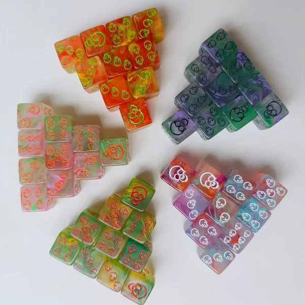 D6 Warhammer Death Guard Skull 6-Sided Dice Acrylic Halloween Cross-Border Magic Game Dice
