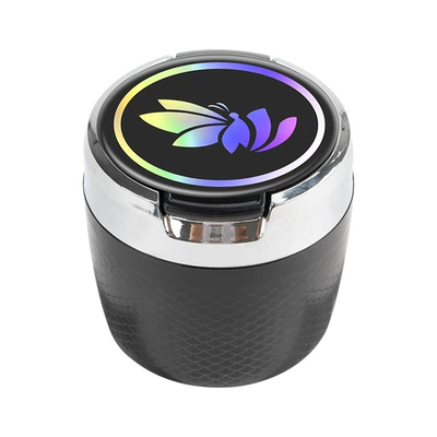 Small Car Ashtray, Anti-Fly: Car ashtray - short-style-butterfly-logo-ceramic-linerone