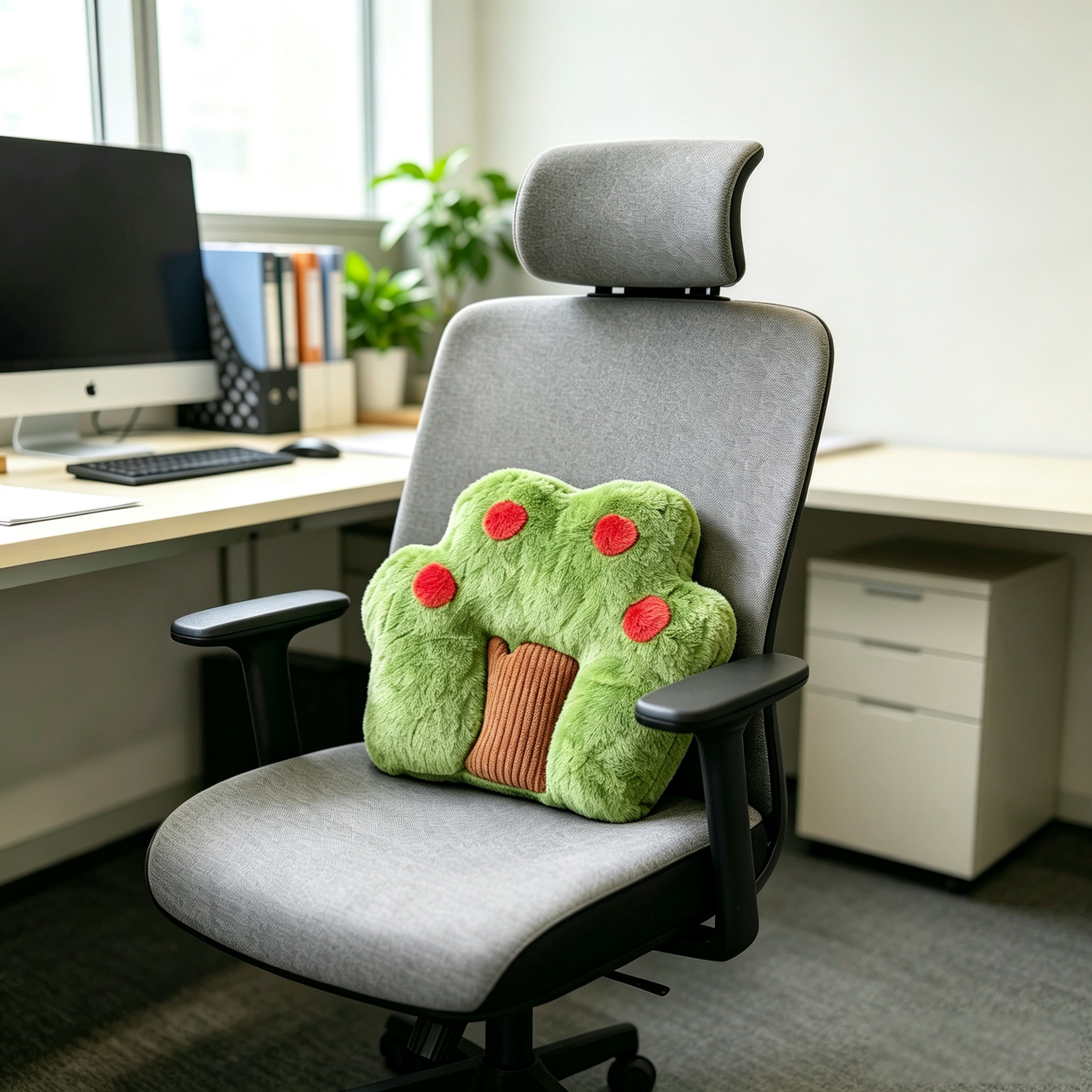 Cute Apple Plush Car Headrest Doll Cushion Apple Tree Lumbar Support Combination Car Neck Pillow