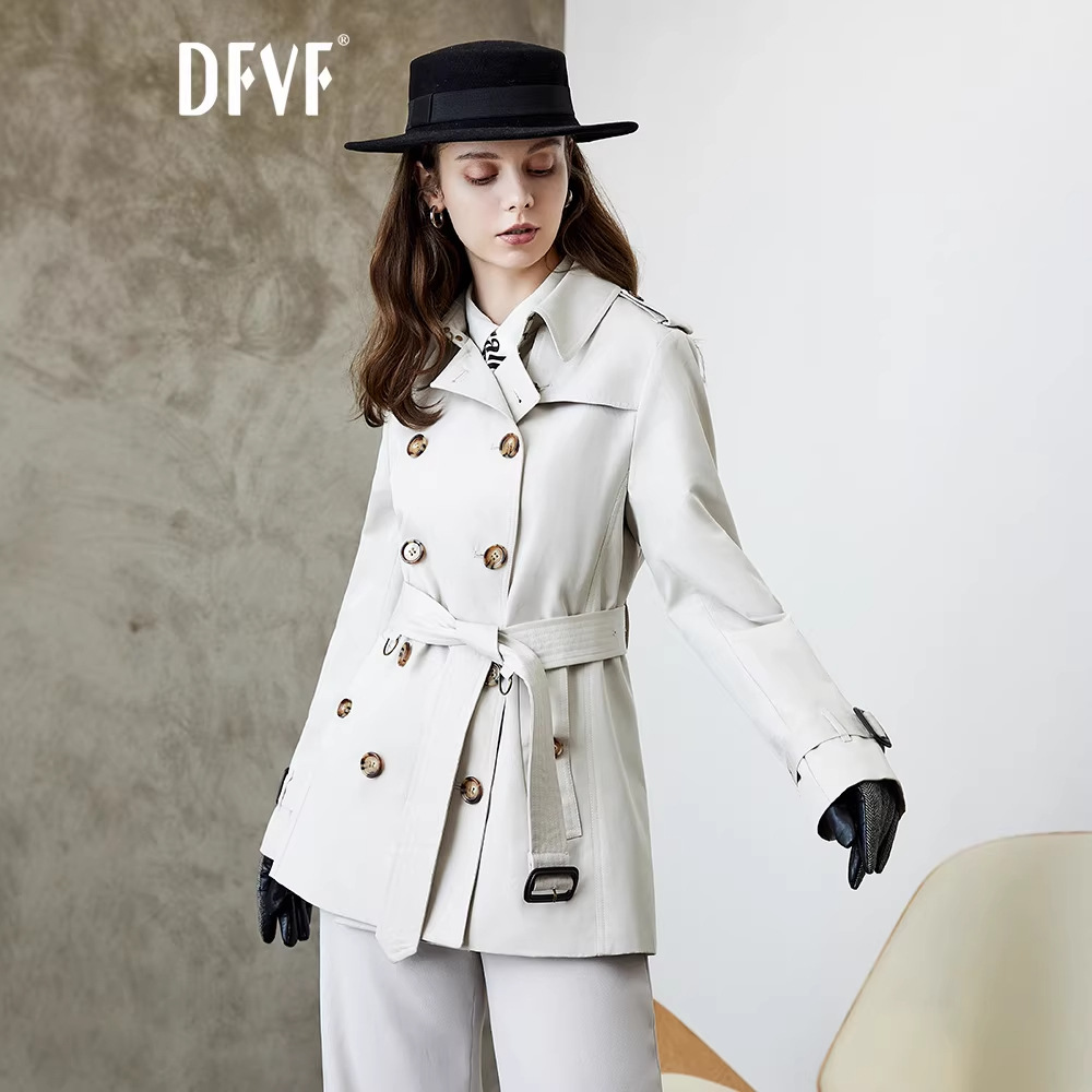 ng2510292 MOGO Spring And Autumn Petite Women's British Style, High-end Elegant Khaki Trench Coat, Long-term In-stock,_ecoleips.com