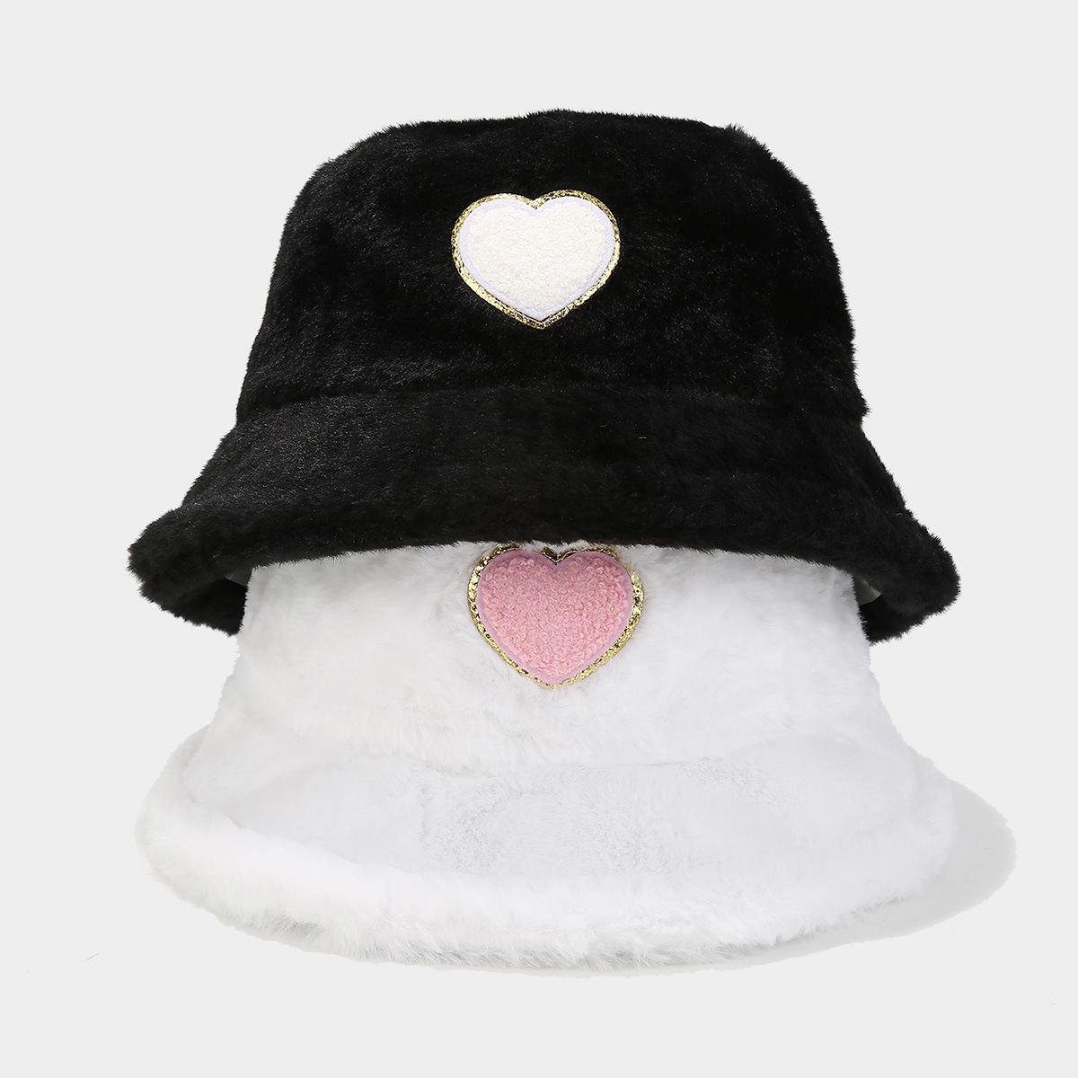 Ins nuevos sombreros de lavabo etiquetados con amor, sombreros de pescador de felpa de todo fósforo de moda para damas, sombreros cálidos para parejas al aire libre de invierno