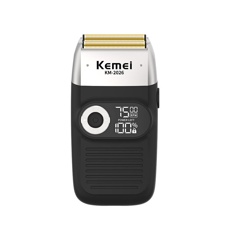 Afeitadora eléctrica Kemei, maquinilla de afeitar recíproca profesional, recargable, recortadora de barba y patillas para hombre KM-2026