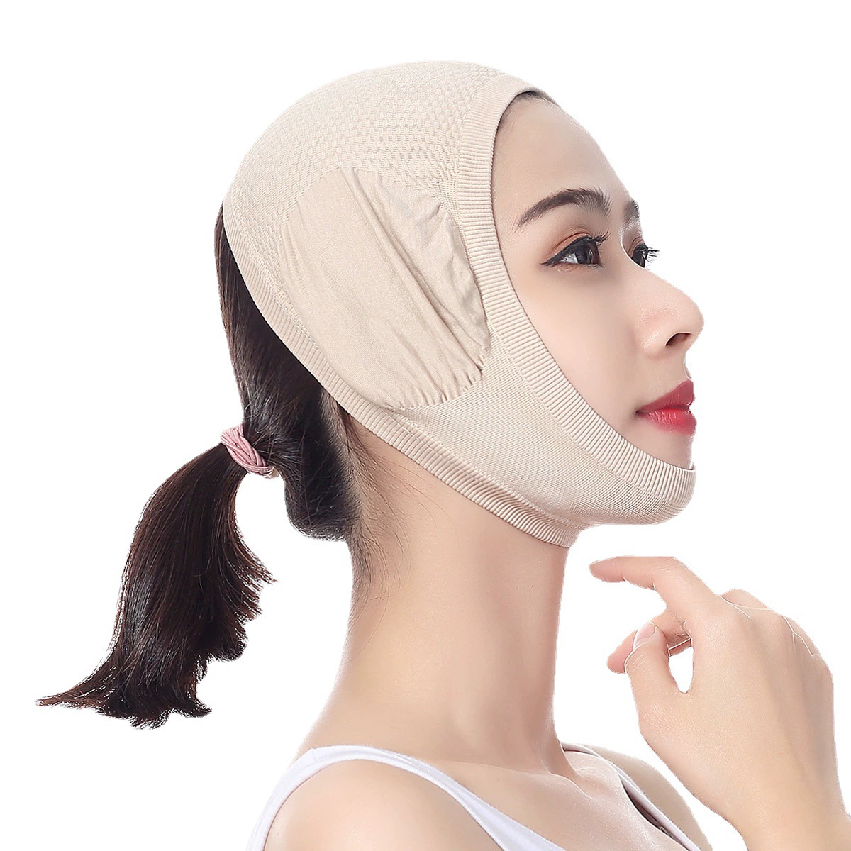 Дышащая ночная эластичная повязка, маска, подтягивающий массажер, удаляет двойной подбородок