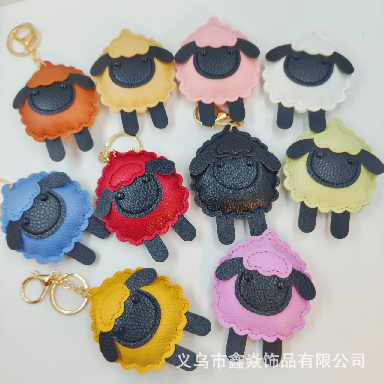Cute PU Little Sheep Keychain Cartoon 3D Sheep Pendant for Men and Women Bag Decoration Cute Small Gift Wholesale