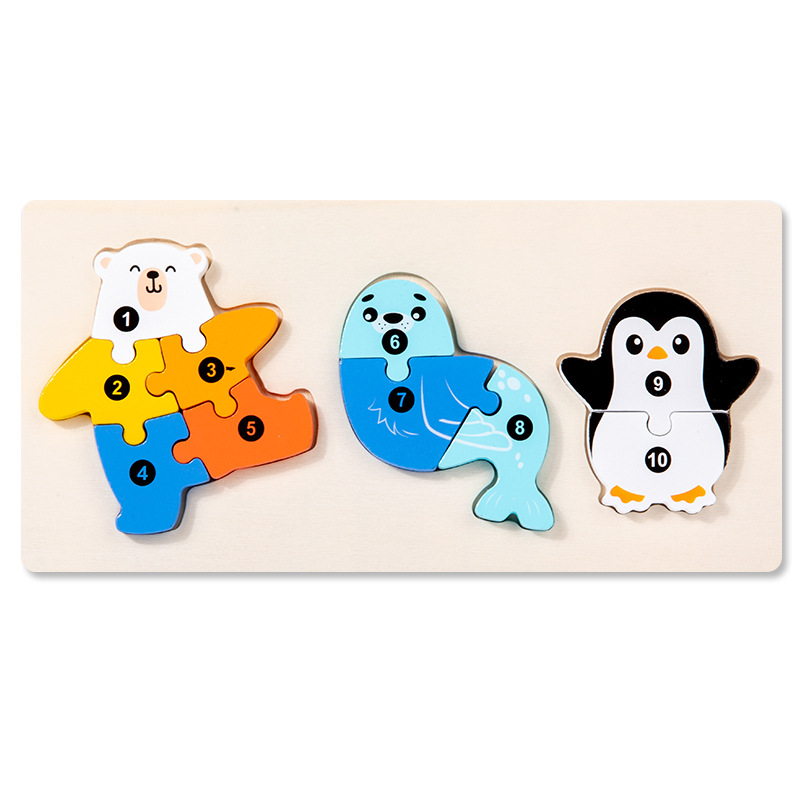 Niños transfronterizos, animales, verduras, frutas, cadenas alimentarias, rompecabezas tridimensional, rompecabezas para bebés, rompecabezas de combinación, juguetes de madera