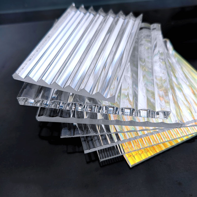 高透明亚克力隔断板条纹板定zhi有机玻璃装饰屏风水波纹长虹隔断