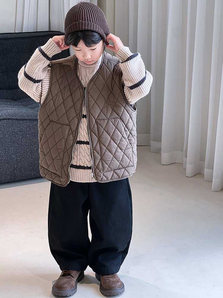 Ropa de niños chaleco de algodón para niños otoño y invierno 2024 nuevo chaleco de invierno de algodón para niños