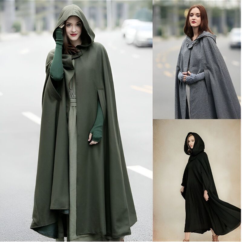 Cross-Border European and American Five-Color Hooded Shawl Extended Halloween Cloak Cosplay Outwear Woolen Outwear for Women Cross-Border European and American Five-Color Hooded Shawl Extended Halloween Cloak Cosplay Outwear Woolen Outwear for Women