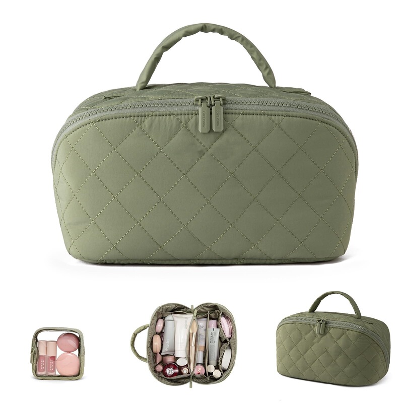 Cross-Border New Portable Cosmetic Bag Large Capacity Portable Makeup Brush Storage Bag High-End Travel Toiletry Bag