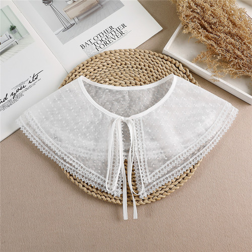 Lace edge small cape women's cloak summer white sunscreen lace collar high-end match dress collar