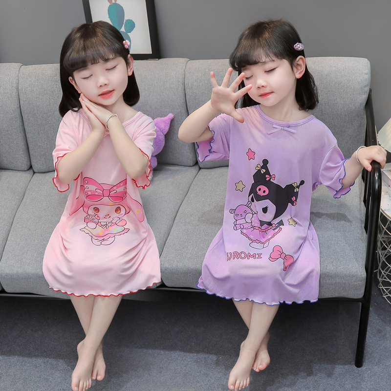 Pijama de niñas pijama de verano delgado bebé hielo ropa de aire acondicionado niñas pequeñas ropa de verano para niños ropa doméstica image 3