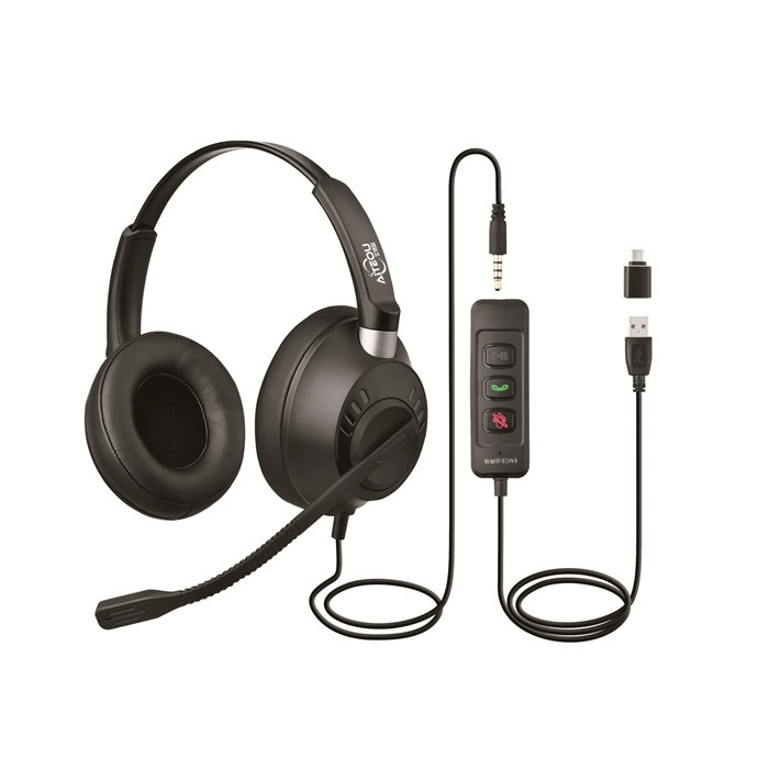 Айтэо UC8200 8100 3.5мм одинарный штекер + USB+TYPEC интерфейс активное шумоподавление большие наушники