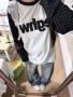 学生美式波点插肩上衣