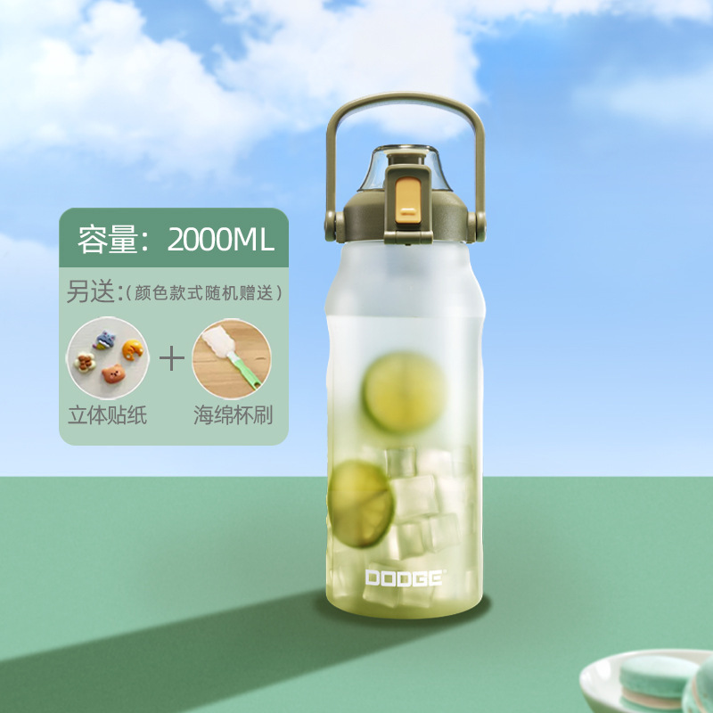 Nueva taza de plástico esmerilado portátil de gran capacidad para niños taza de agua resistente a altas temperaturas