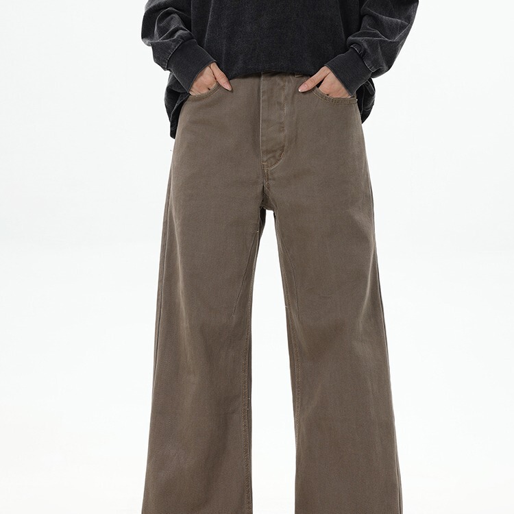 New Vintage Maillard Brown Jeans for Men and Women, Loose Fit, Slimming Straight-Leg Pants, Versatile Trendy Brand, Wasteland Style Long Pants New Vintage Maillard Brown Jeans for Men and Women, Loose Fit, Slimming Straight-Leg Pants, Versatile Trendy Brand, Wasteland Style Long Pants