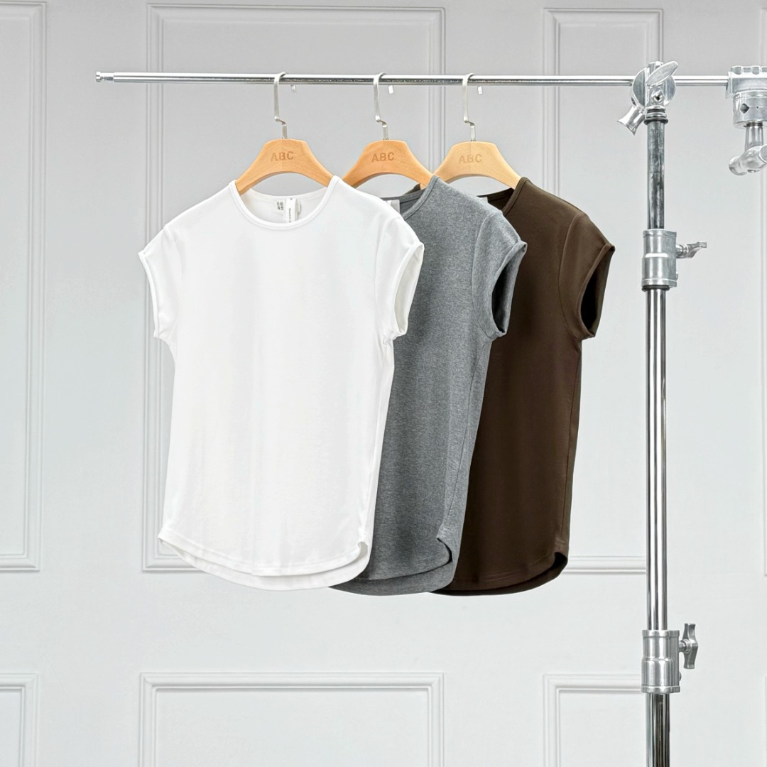 Factory Direct Supply |   Sst013 Summer Fashionable Slimming Look Top Women's Cotton Round Neck Raglan Sleeve T-Shirt