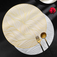 跨境欧式创意圆形PVC烫金餐垫轻奢高级家用桌垫防水隔热桌垫批发