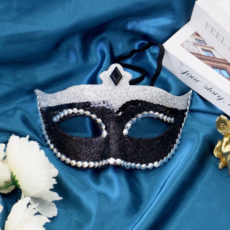 Ball de Halloween polvo máscara de mitad de cara máscara de baile de maquillaje damas disfraz de props máscara de fiesta