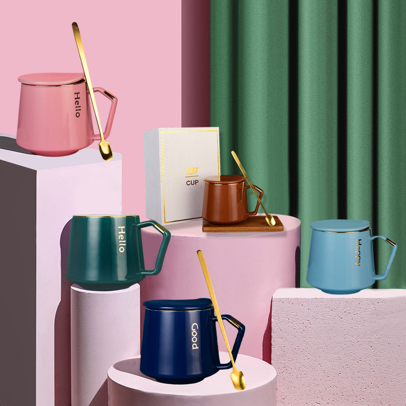 陶瓷马克杯创意ins北欧咖啡杯办公室茶杯情侣水杯礼盒套装礼品杯