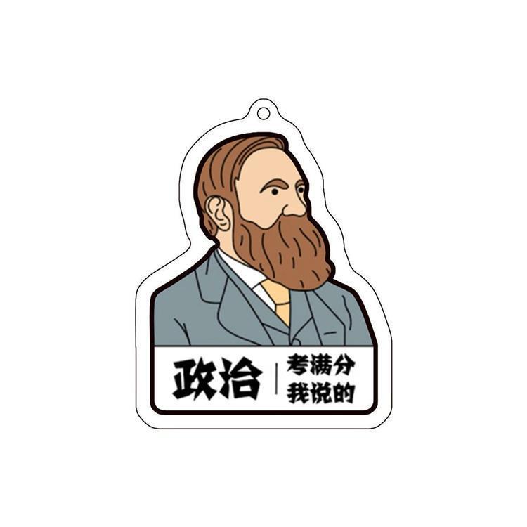 学科满分挂件钥匙扣个性创意卡通鲁迅逢考必过转运书包挂饰亚克力|undefined