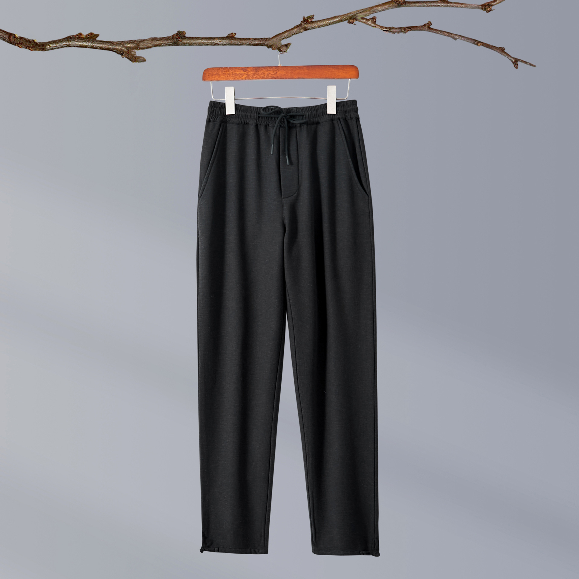 Плюшевые зимние черные брюки