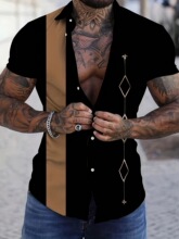 B 81316 Men's Stripe Jacquard Casual Shirt ��ʿ�l�y�r��