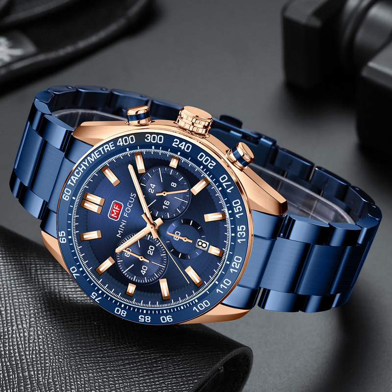 Mini Focus Brand Watch Men's Watch Multi-Function Luminous Waterproof Steel Belt Business Men's Watch 0403g Can Mini Focus Brand Watch Men's Watch Multi-Function Luminous Waterproof Steel Belt Business Men's Watch 0403g Can