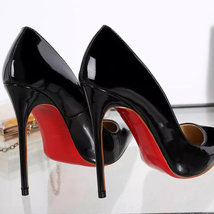 Sexy Niche High Heels Women's Stiletto Heel Spring and Autumn 2024 New High-grade Black Red Bottom 9cm Pointed Shoes