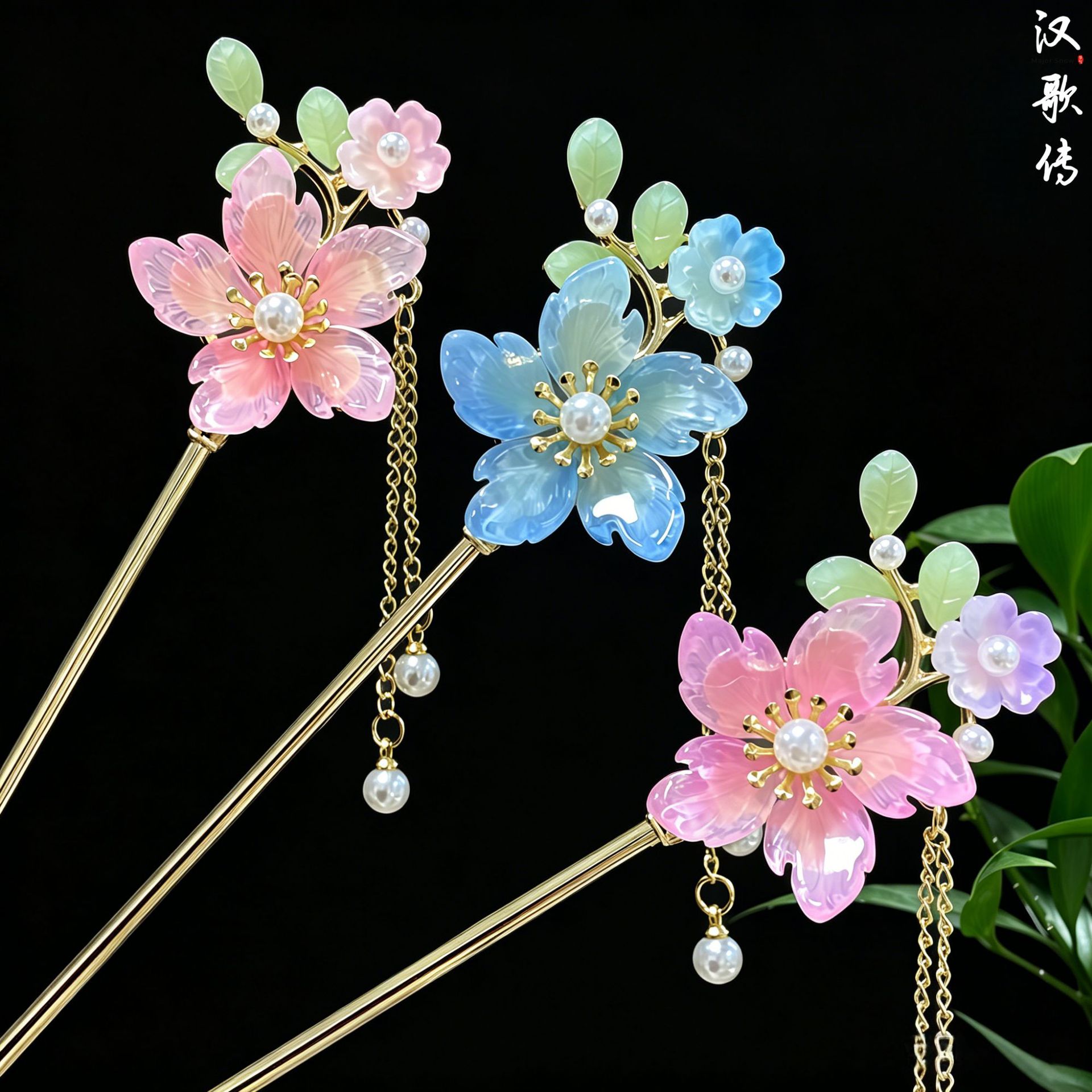Ancient-Style Flower Tassel Hairpin, New Chinese-Style High-End Elegant Daily Hanfu Hairpin, Hairpin, Hair Accessory