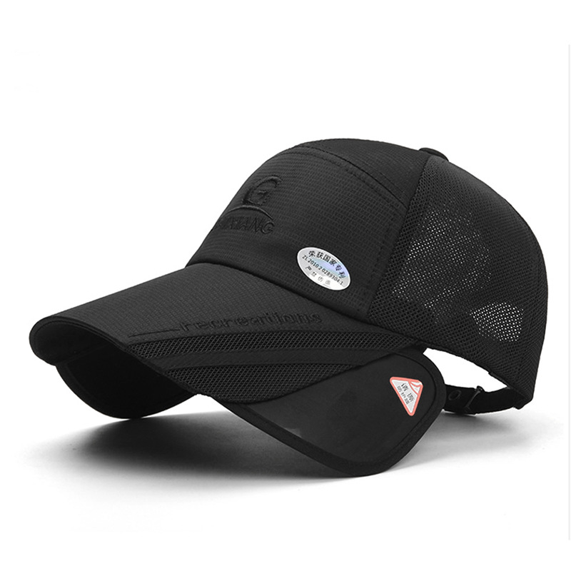 Sombrero de sol retráctil transpirable de verano, sombrero de pelo para hombres y mujeres, diseño de doble propósito, sombrero solar coreano, delgado secado rápido