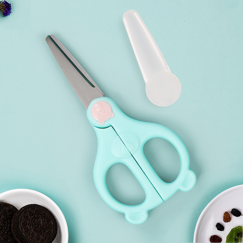 Tijeras de cerámica para bebés en stock tijeras de cerámica para bebés tijeras de alimentos tijeras para bebés caja de almacenamiento portátil cortador de verduras cortador de carne sin