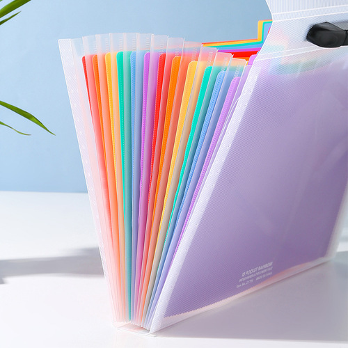a4 student portable accordion bag rainbow multi-layer classification folder large capacity bill storage file bag wholesale