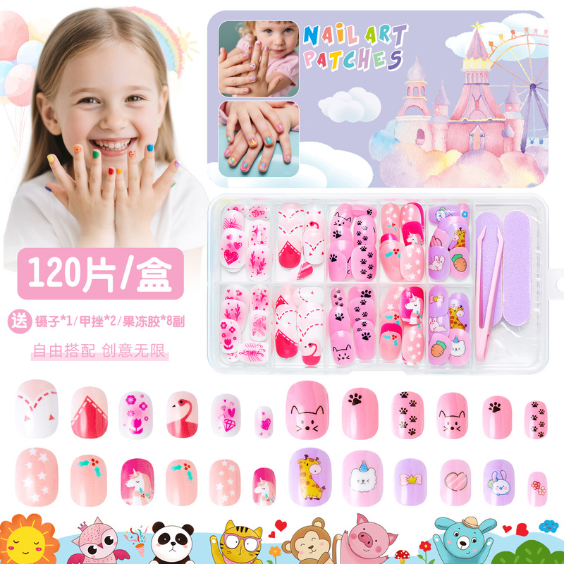 New Cute Cartoon Wearable Nails for Children, Girls and Kids, Ocean-Themed Halloween Fake Nail Stickers New Cute Cartoon Wearable Nails for Children, Girls and Kids, Ocean-Themed Halloween Fake Nail Stickers