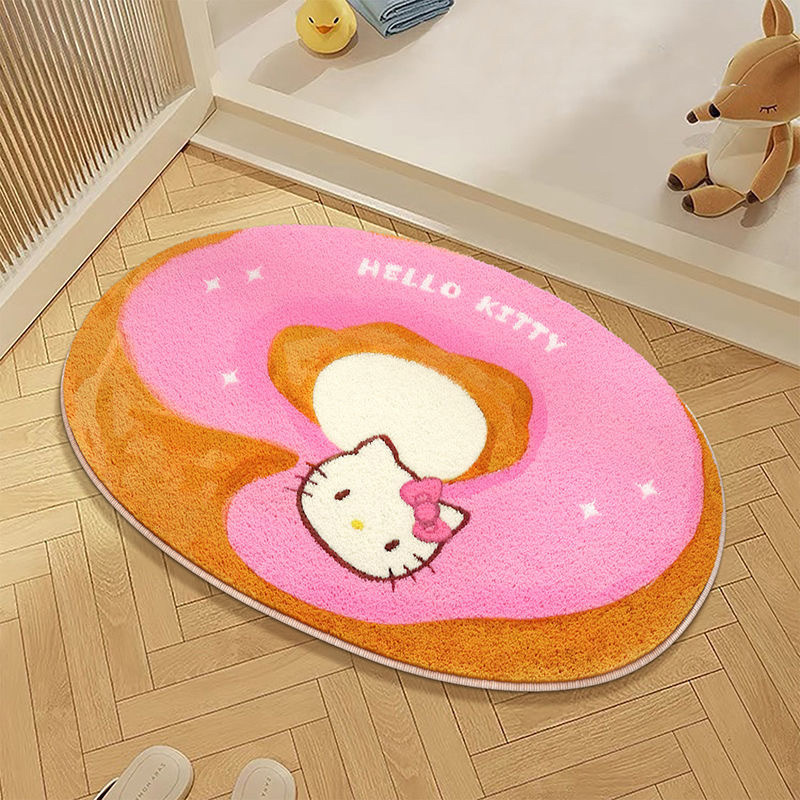 漫画ハンバーガーハローキティフロアマット浴室トイレドアソフト吸収性フットマット寝室かわいいフロアマット|undefined