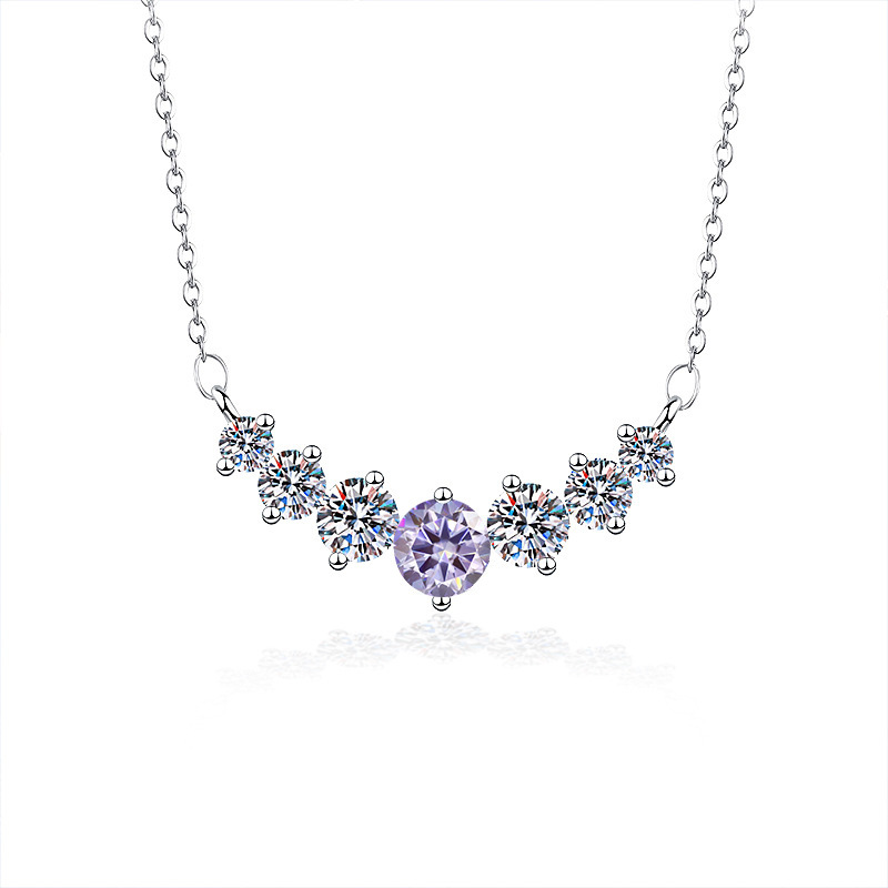 Colgante de plata esterlina 5 quilates 925 collar de piedra de moissanita collar de plata colgante de clavícula de mujer comercio exterior transfronterizo