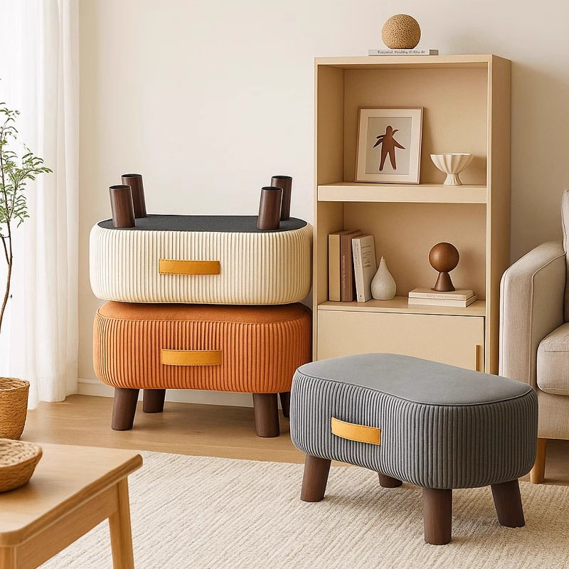 Carefully Selected Household Low Stools, Small Stools at the Door, Entrance Stools, Sofa Footstools, Simple Living Room Sitting Stools, Entry Shoe-Changing Stools