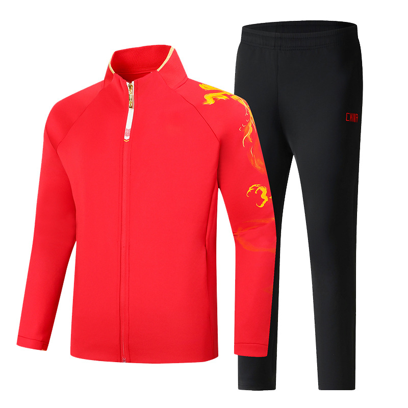 New Chinese Team Sports suit Sports Leisure New Autumn Sportswear suit Sports Leisure Clothing Printing