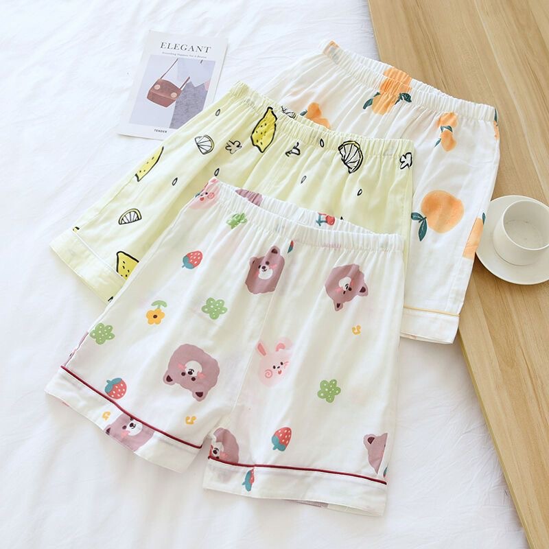 Pajama Pants Summer Women's 2024 New Arrival Loose Outer Wearing Pants Casual Pure Cotton Summer Home Shorts Double Pocket