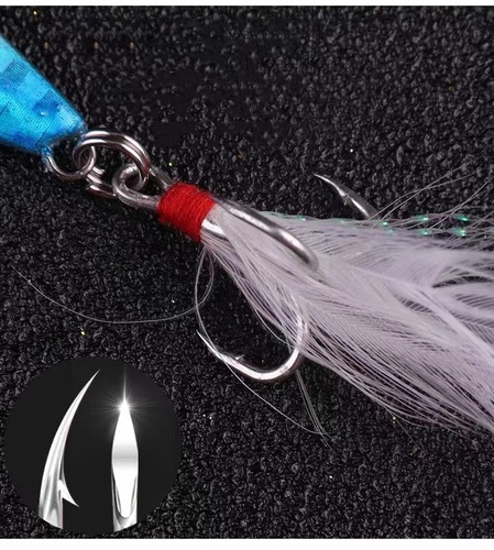 Punk Road Iron Plate Lure Long Cast Hard Lure Lure Blood Slot Three-Prong Hook Walleye Perch Lure